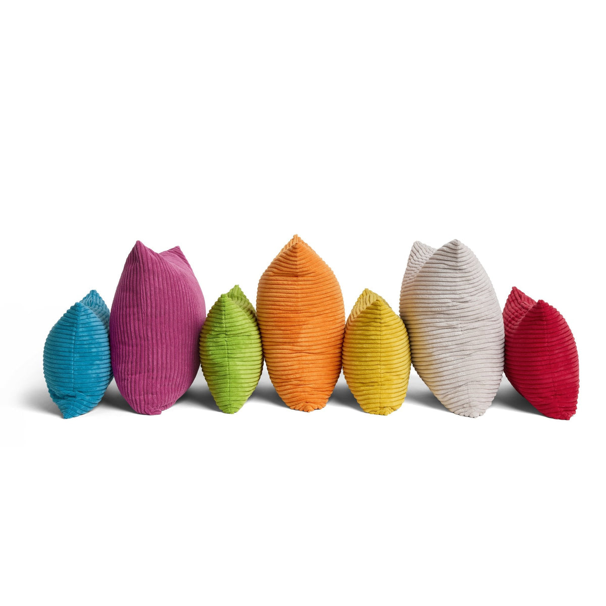 Colorful Pillow Decor throw pillows lined up in a row