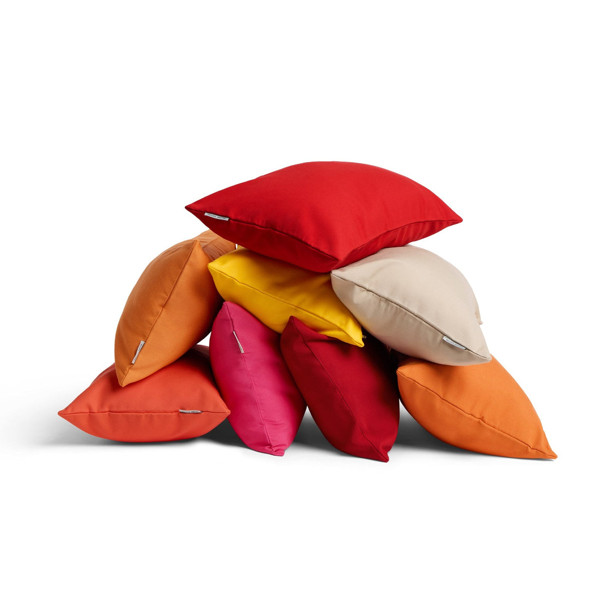 Bundle of colorful throw pillows