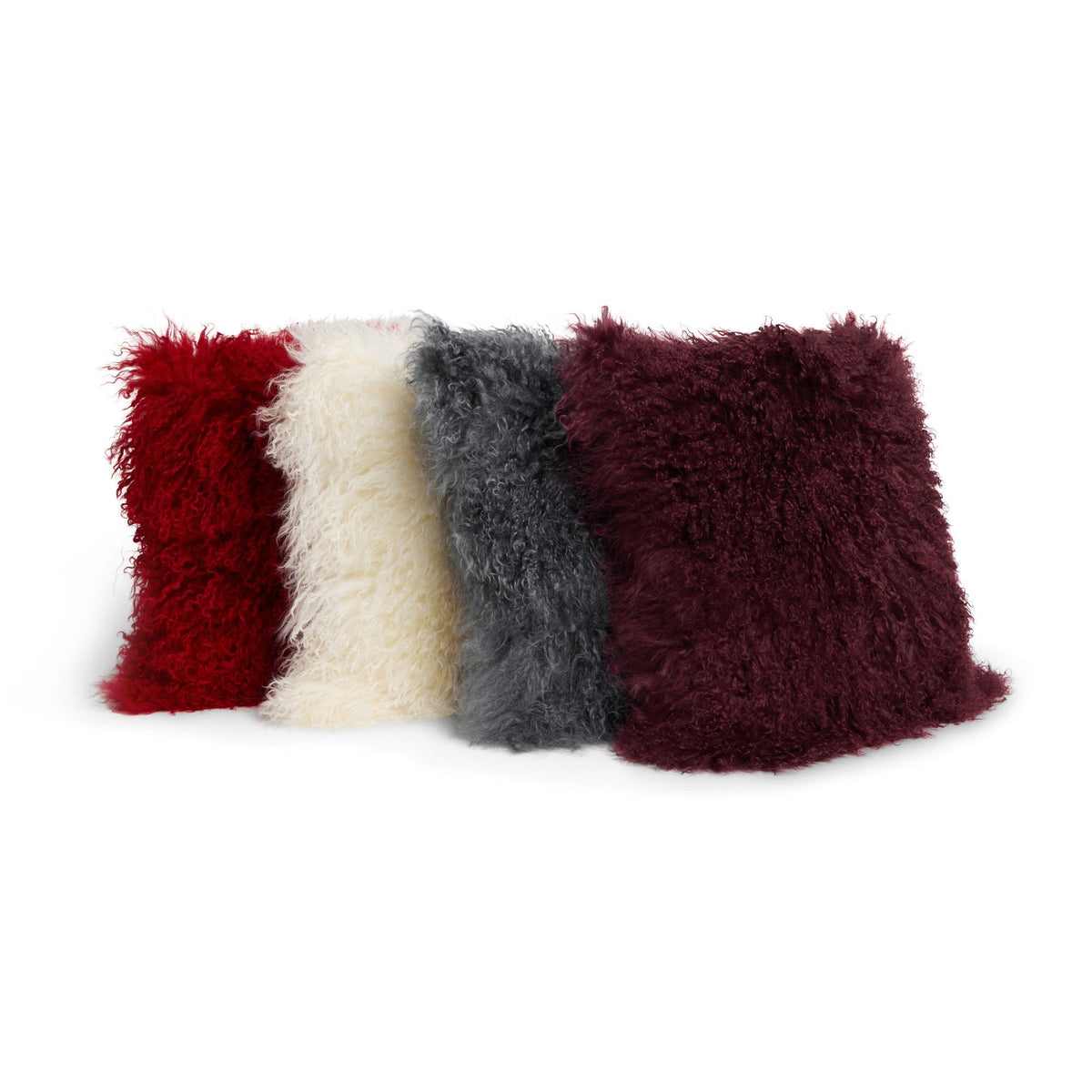 Mongolian sheepskin throw pillows
