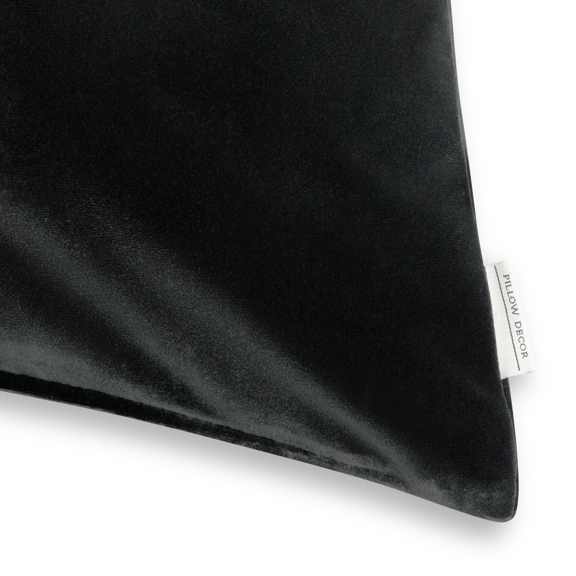 Castello Velvet Pillow - Black - corner detail | all-groups