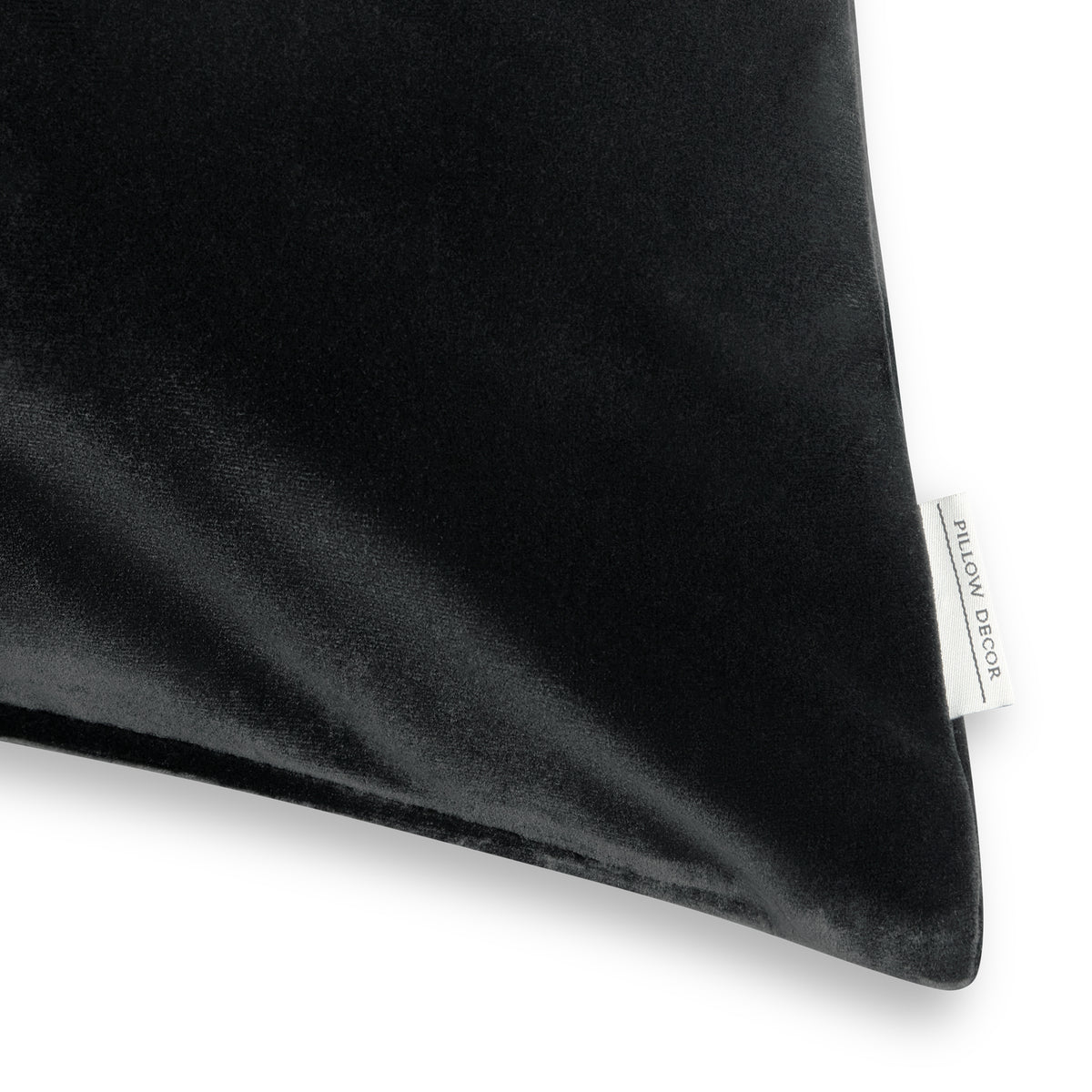 Castello Velvet Pillow - Black - corner detail | all-groups