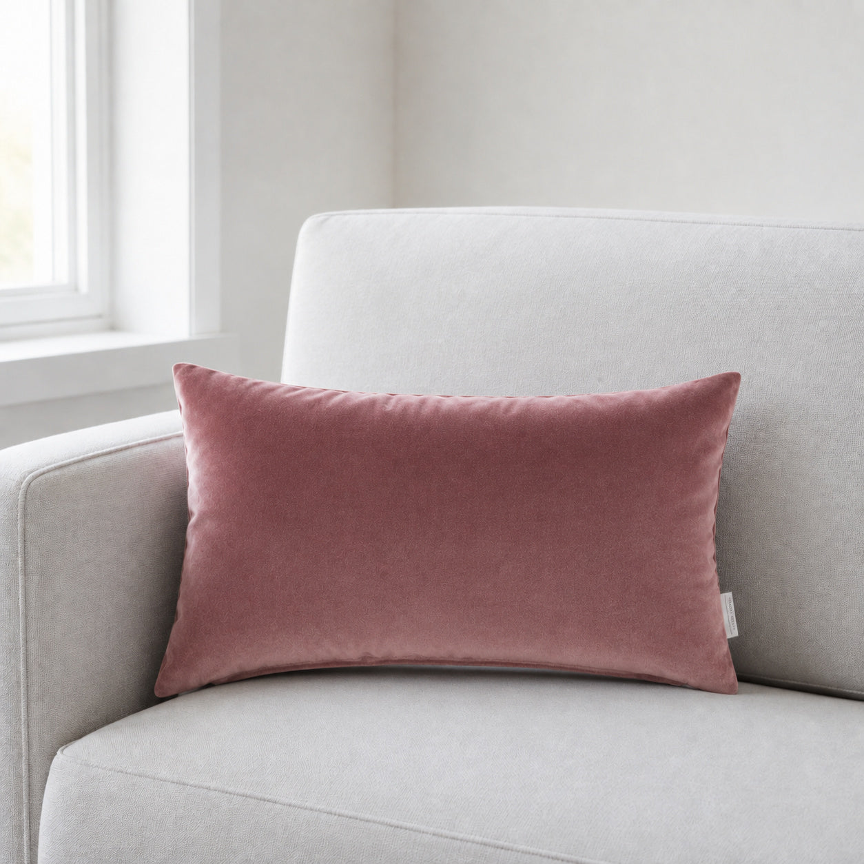 Castello Velvet Pillow - Blush - 12x20 rectangular pillow - lifestyle