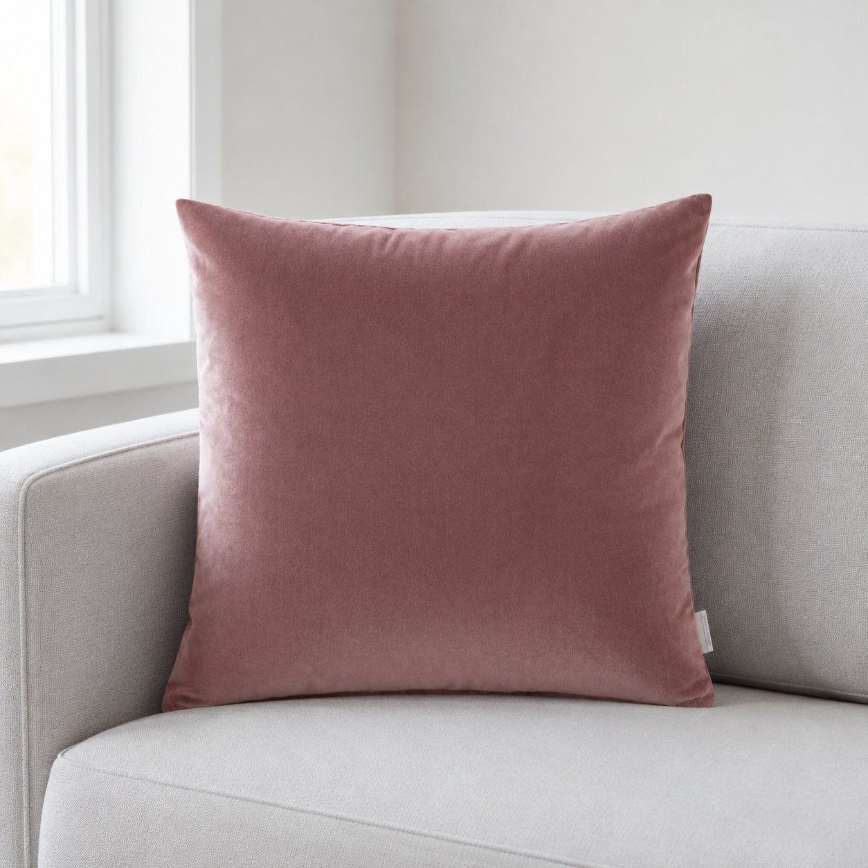 Castello Velvet Pillow - Blush - 20x20 square pillow - lifestyle