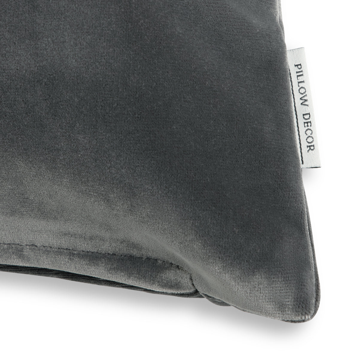 Castello Velvet Pillow - Graphite Gray - corner detail | all-groups
