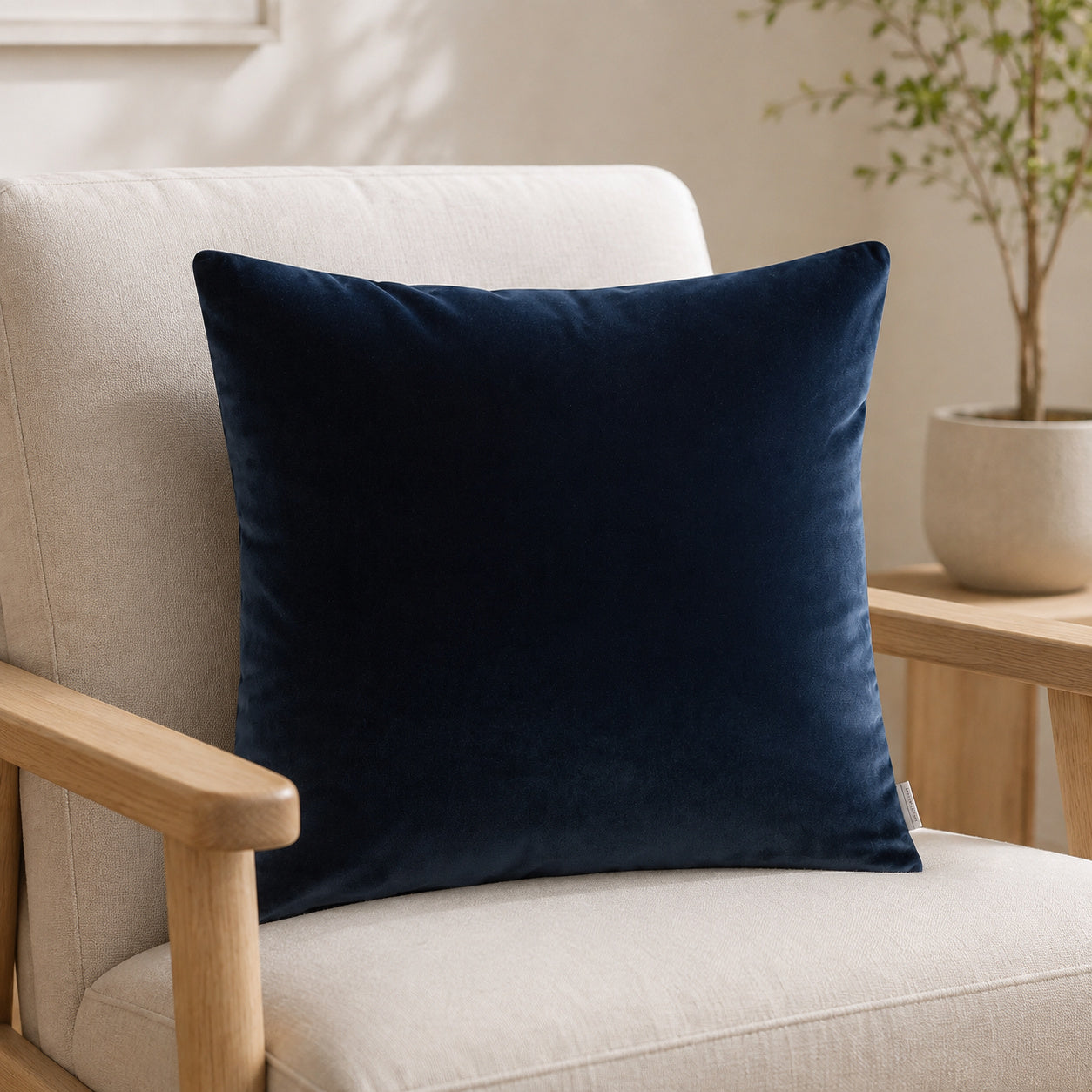 Castello Velvet Pillow - Midnight Blue - 20x20 square pillow - lifestyle