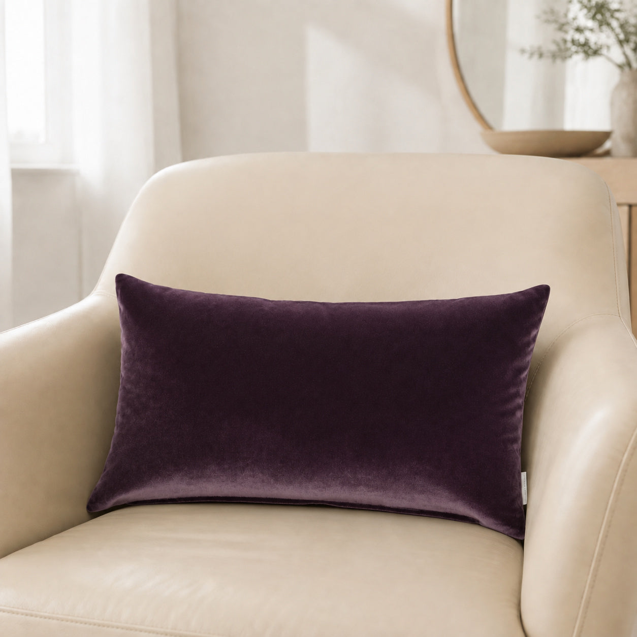 Castello Velvet Pillow - Purple - 12x20 rectangular pillow - lifestyle