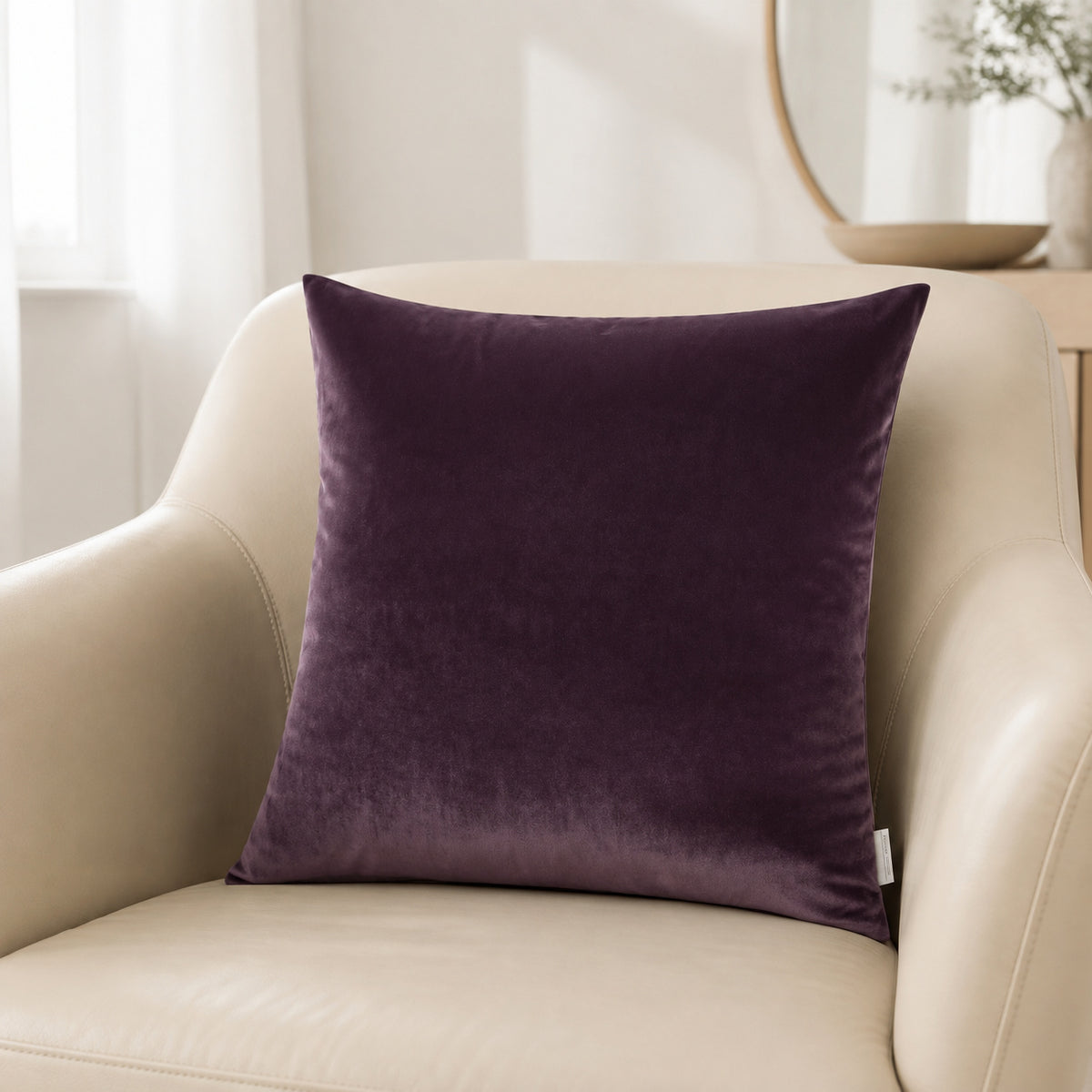 Castello Velvet Pillow - Purple - 20x20 square pillow - lifestyle