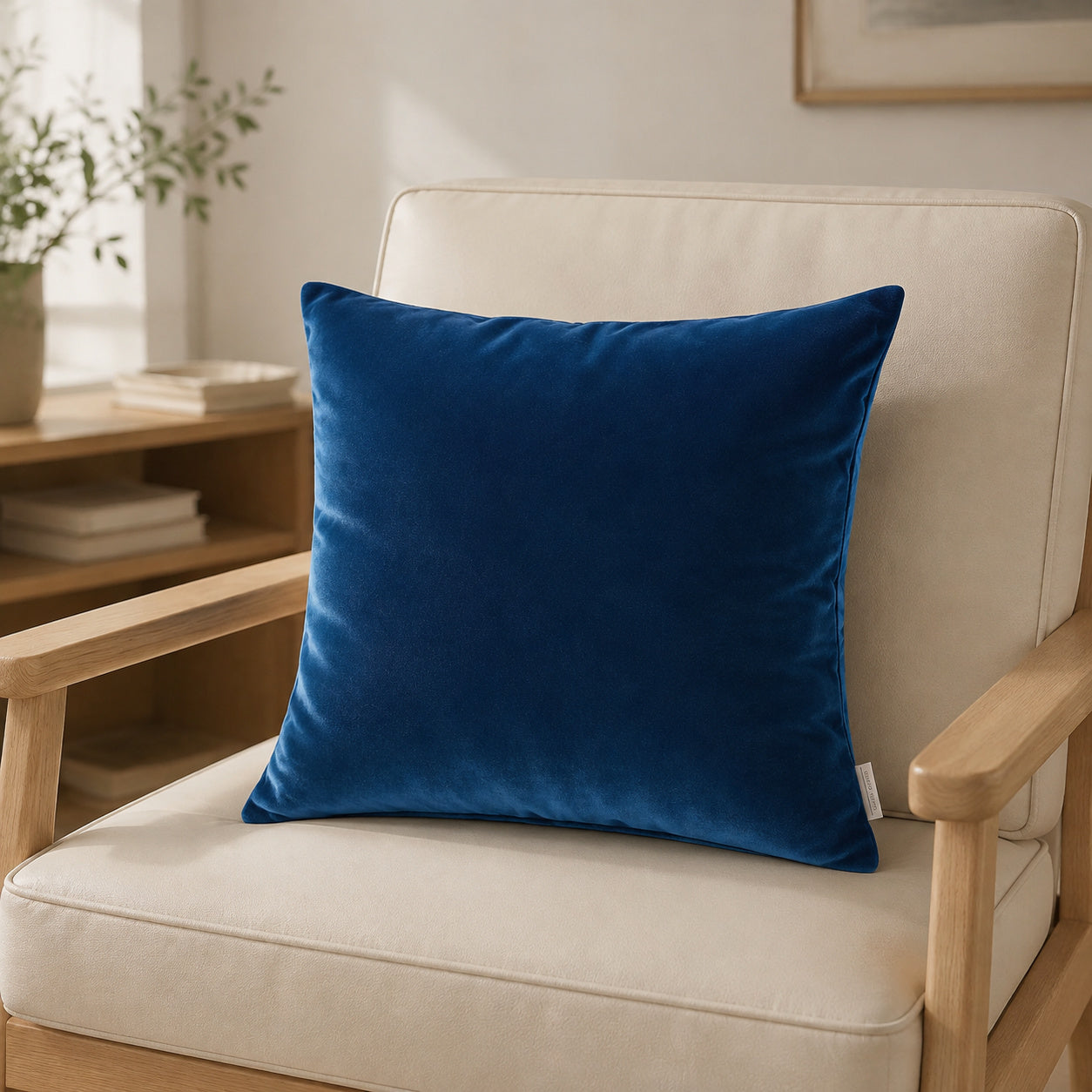 Castello Velvet Pillow - Royal Blue - 20x20 square pillow - lifestyle