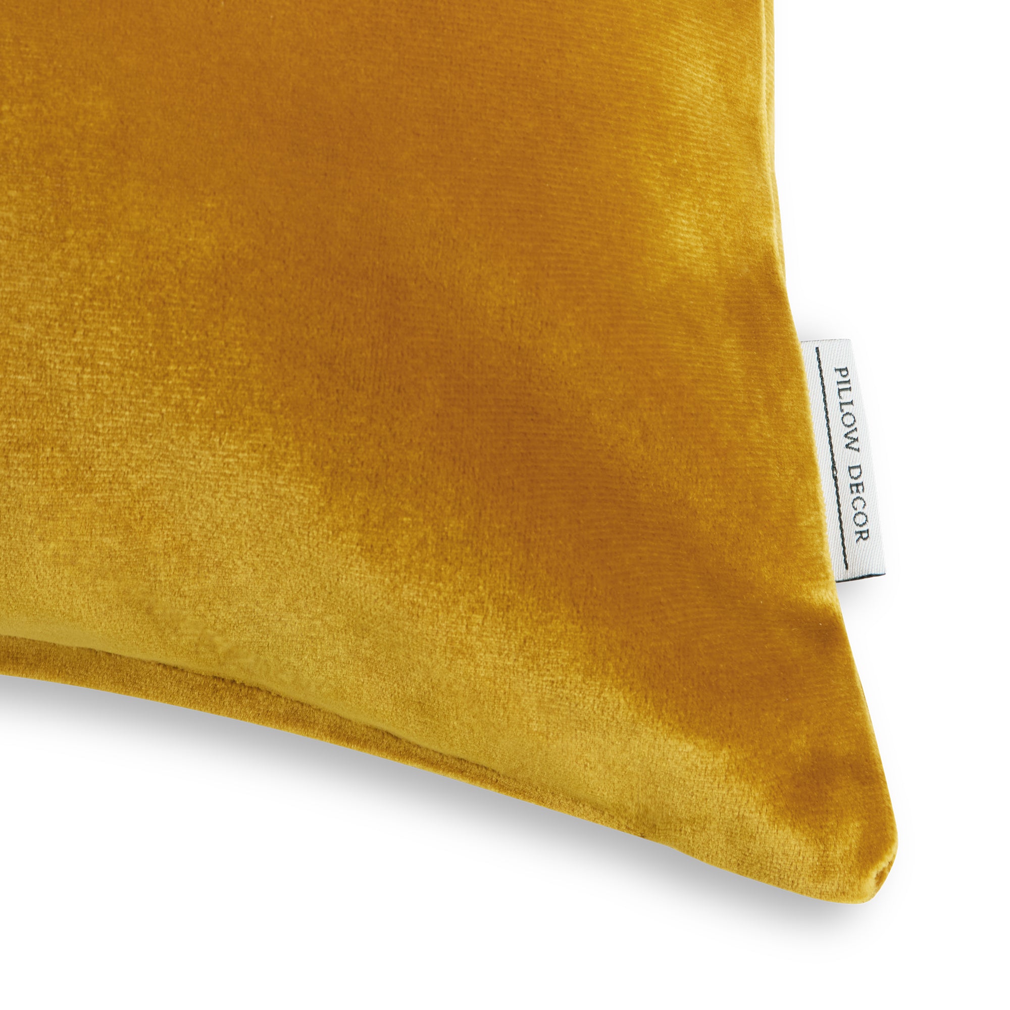 Castello Velvet Pillow - Saffron Yellow - corner detail | all-groups