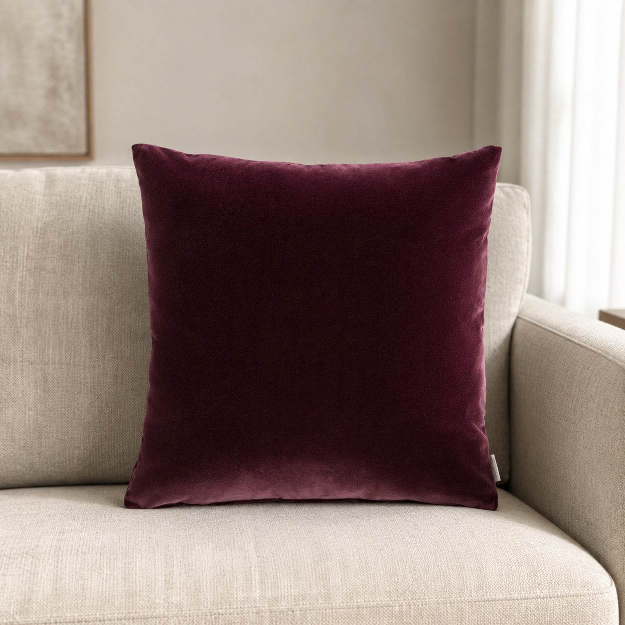 Castello Velvet Pillow - Wine - 20x20 square pillow - lifestyle