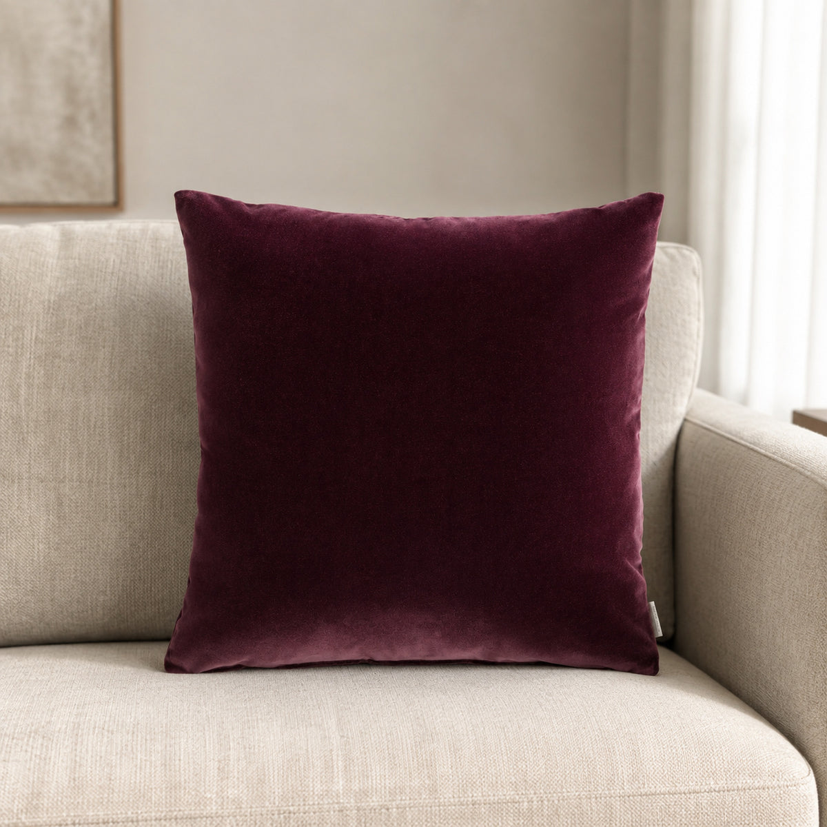 Castello Velvet Pillow - Wine - 20x20 square pillow - lifestyle
