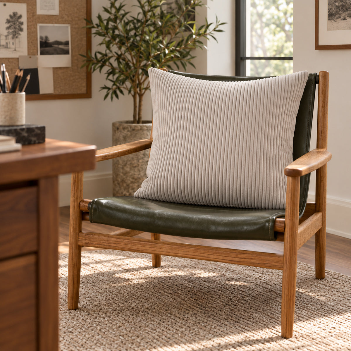 Margo Corduroy Pillow - Ash Gray - 22x22 square pillow - lifestyle | all-groups