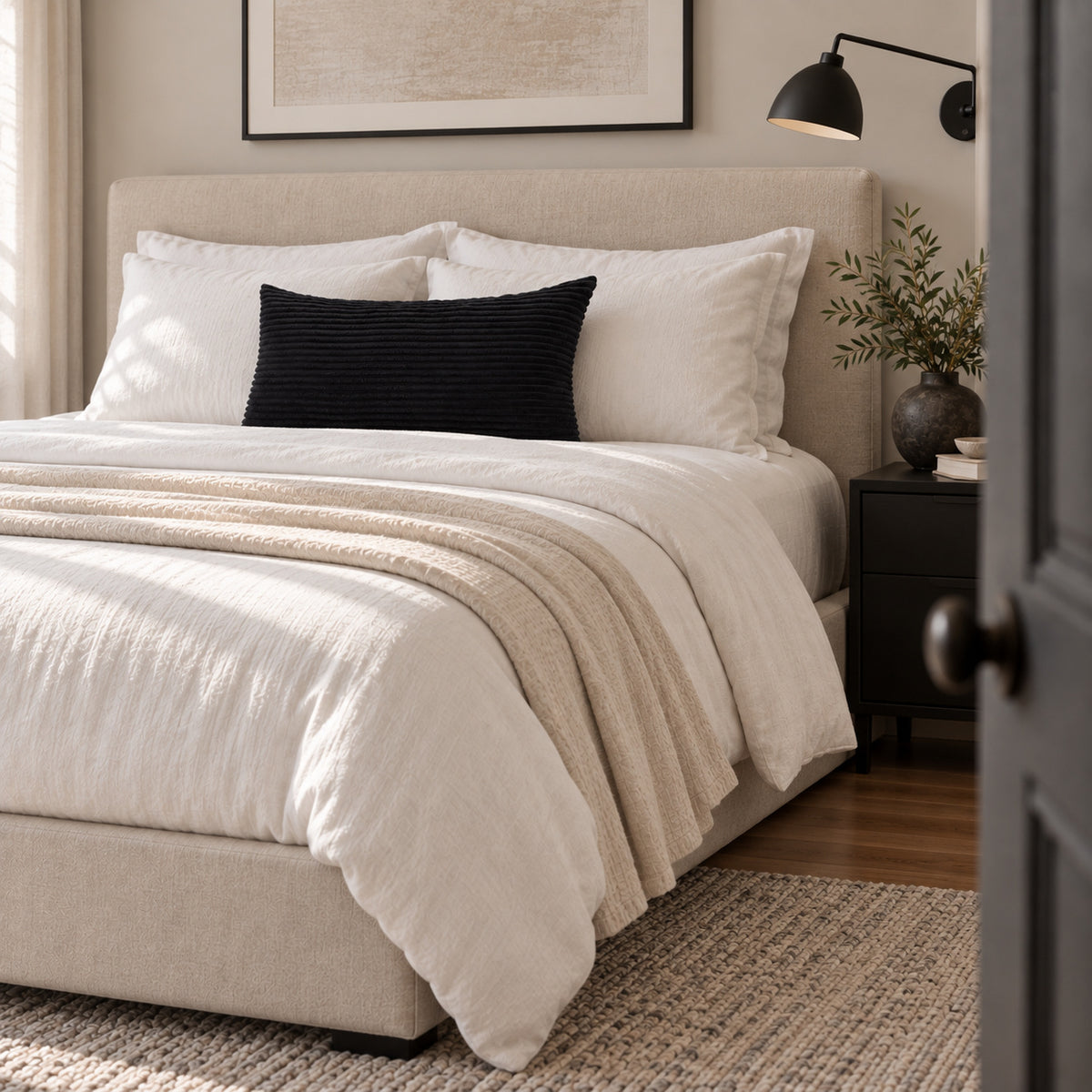 Margo Corduroy Pillow - Black - 12x20 lumbar pillow - lifestyle | all-groups