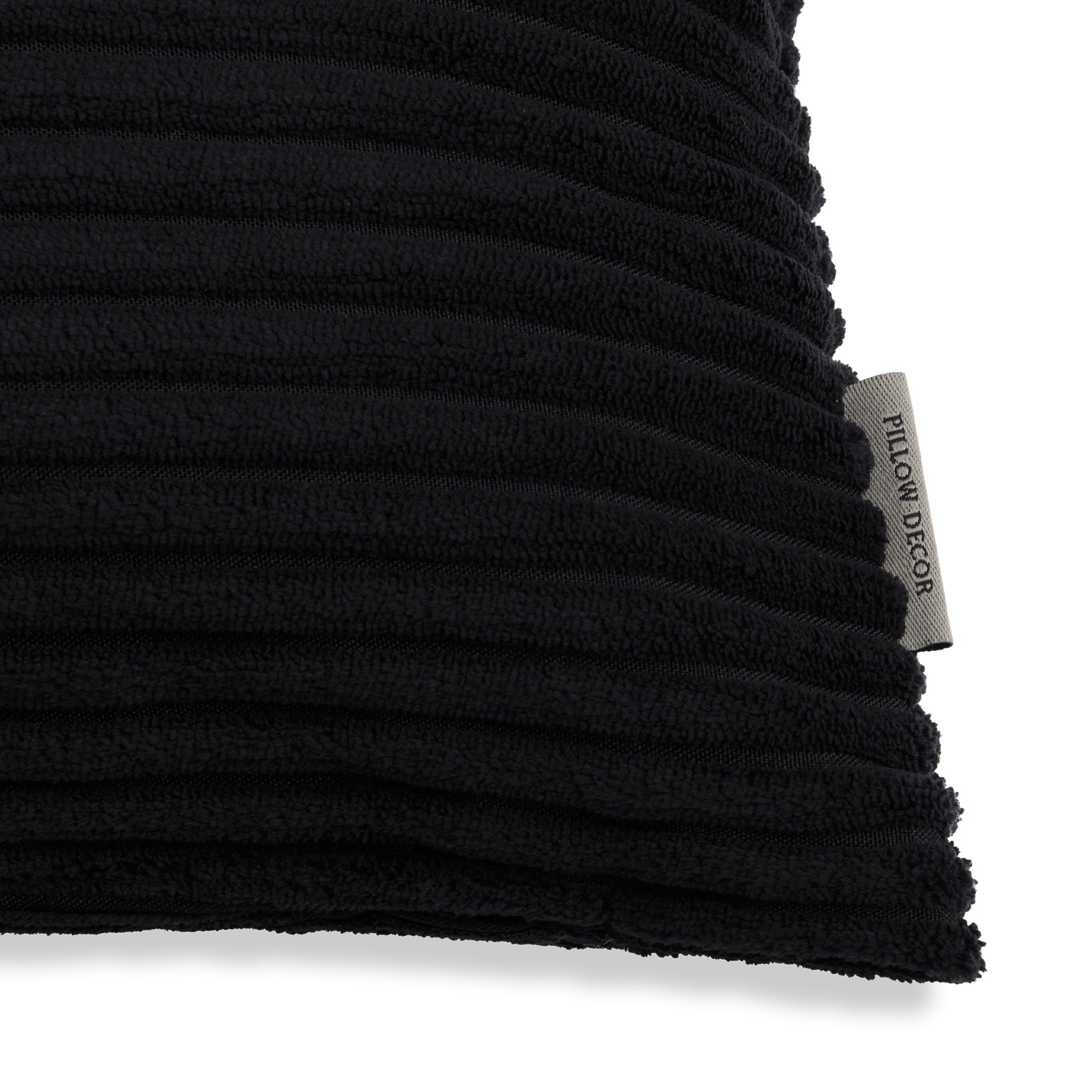 Margo Corduroy Pillow - Black - corner detail | all-groups
