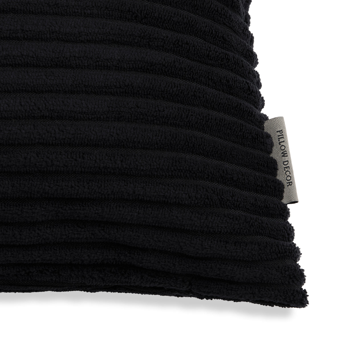 Margo Corduroy Pillow - Black - corner detail | all-groups
