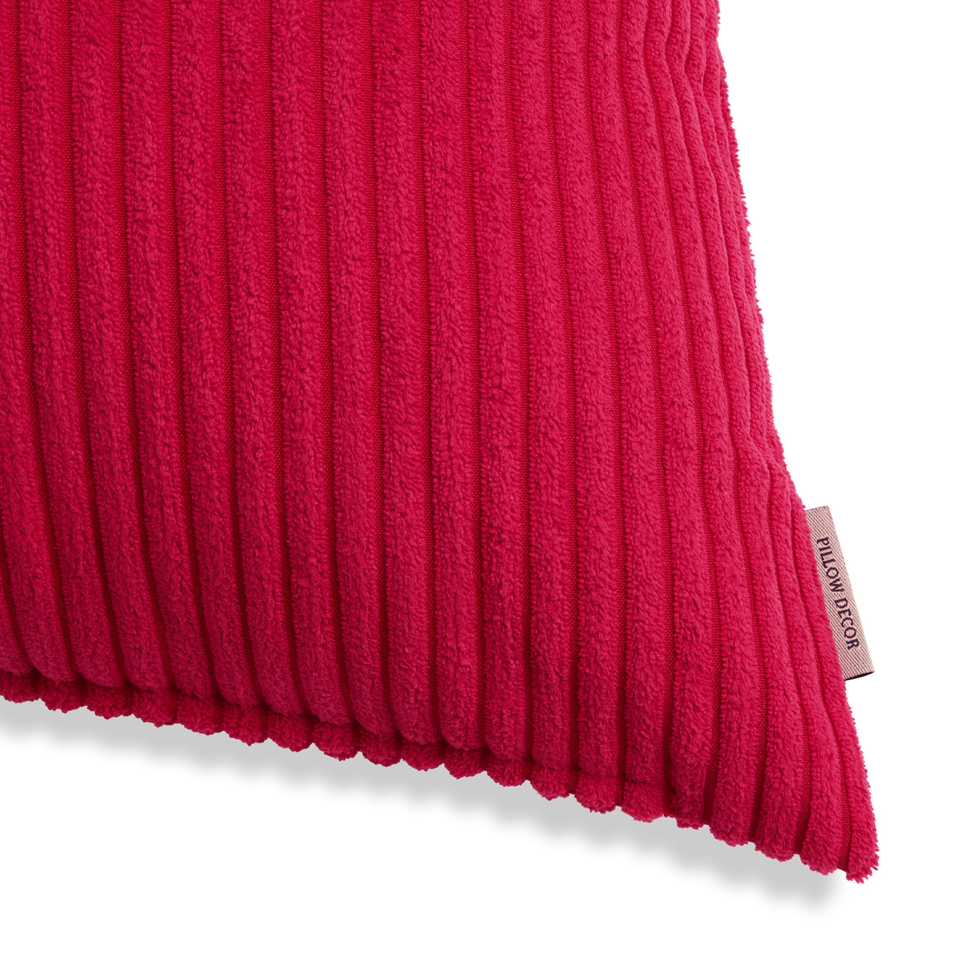 Margo Corduroy Pillow - Crimson Red - corner detail | all-groups