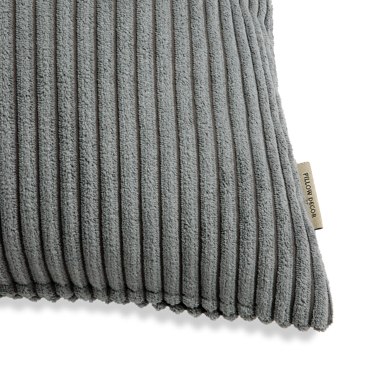 Margo Corduroy Pillow - Gray - corner detail | all-groups
