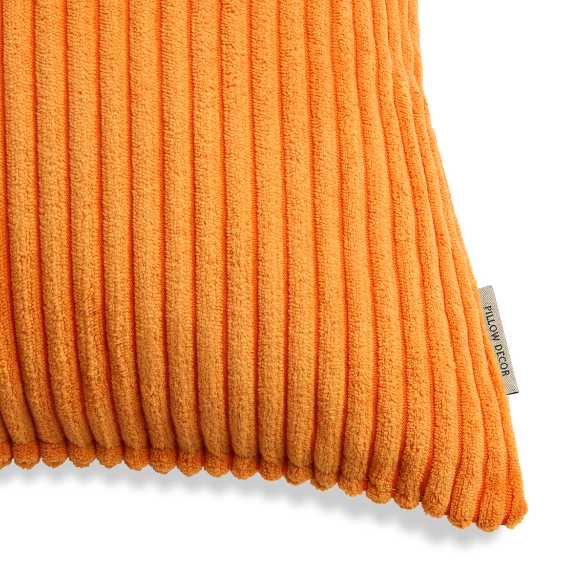 Margo Corduroy Pillow - Orange - corner detail | all-groups