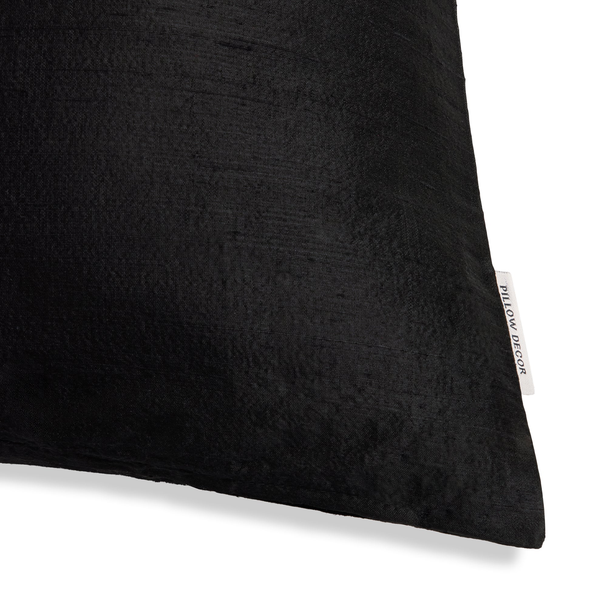 Sankara Silk Pillow - Black - corner detail | all-groups
