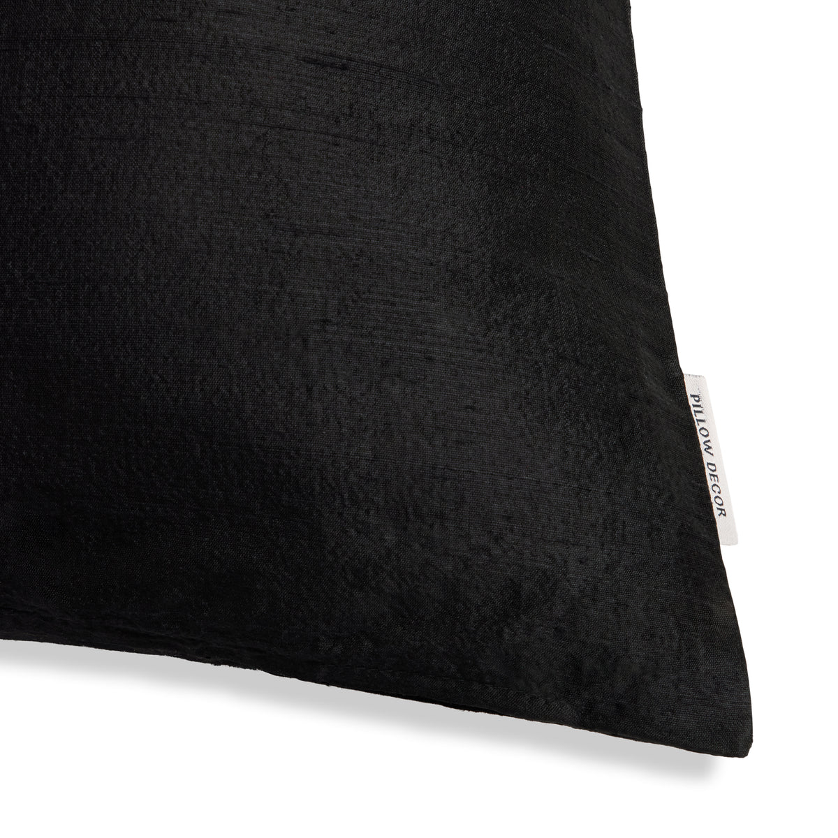 Sankara Silk Pillow - Black - corner detail | all-groups