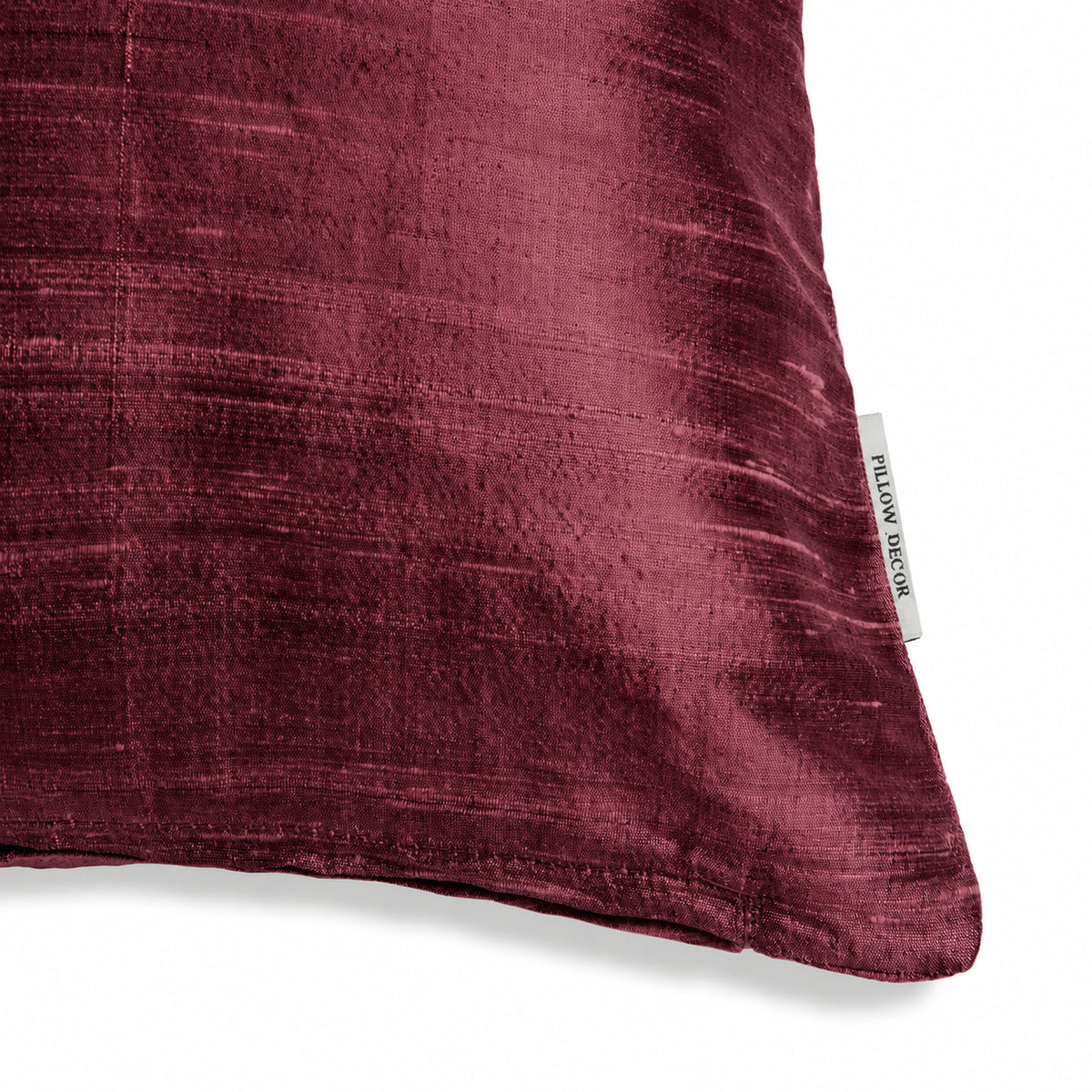 Sankara Silk Pillow - Burgundy - corner detail | all-groups