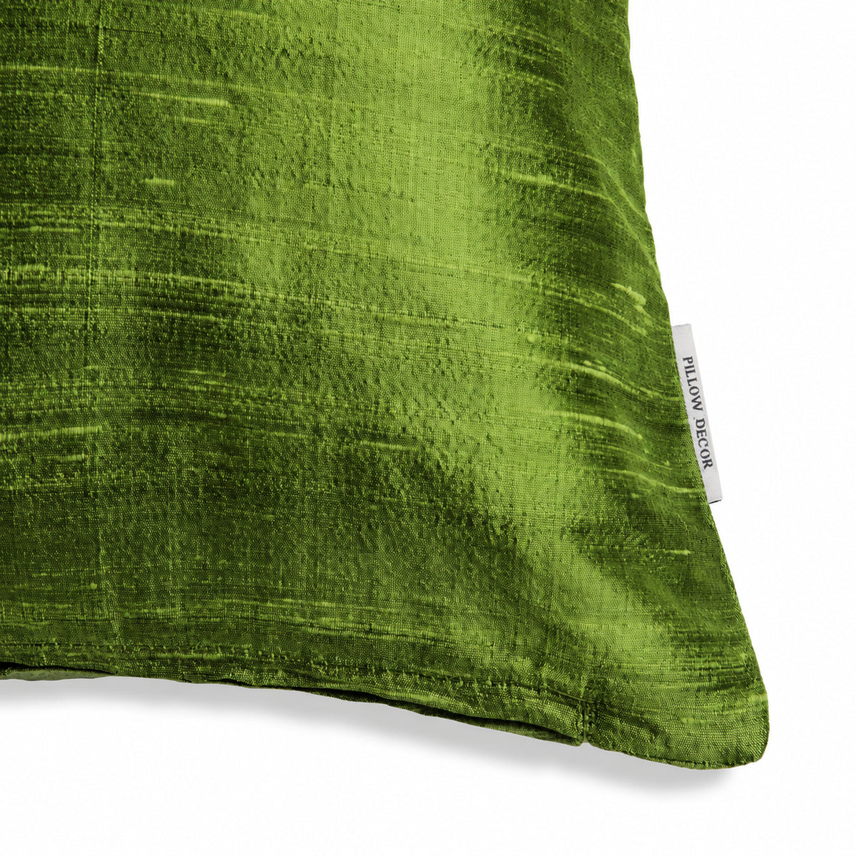 Sankara Silk Pillow - Cactus Green - corner detail | all-groups