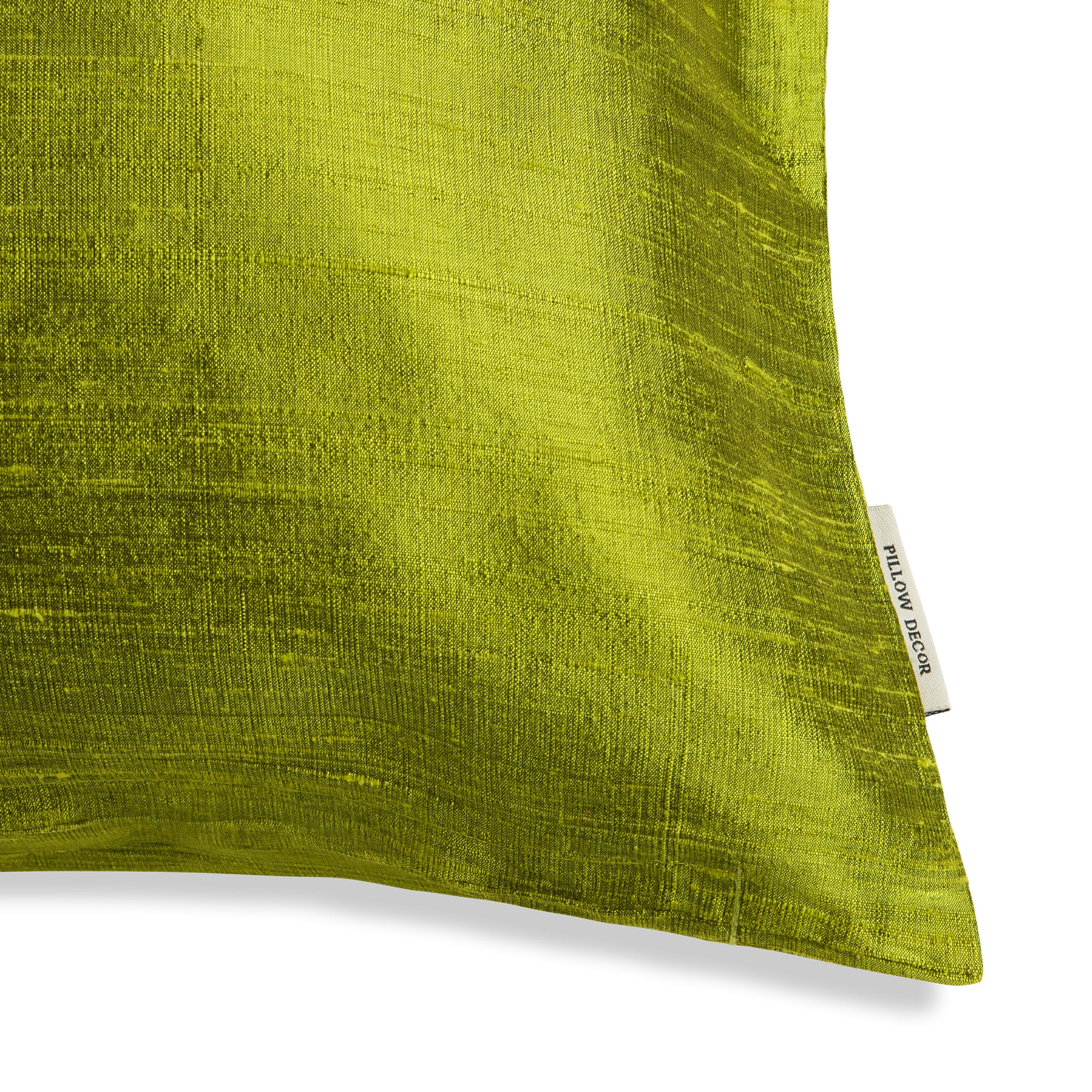 Sankara Silk Pillow - Chartreuse - corner detail | all-groups