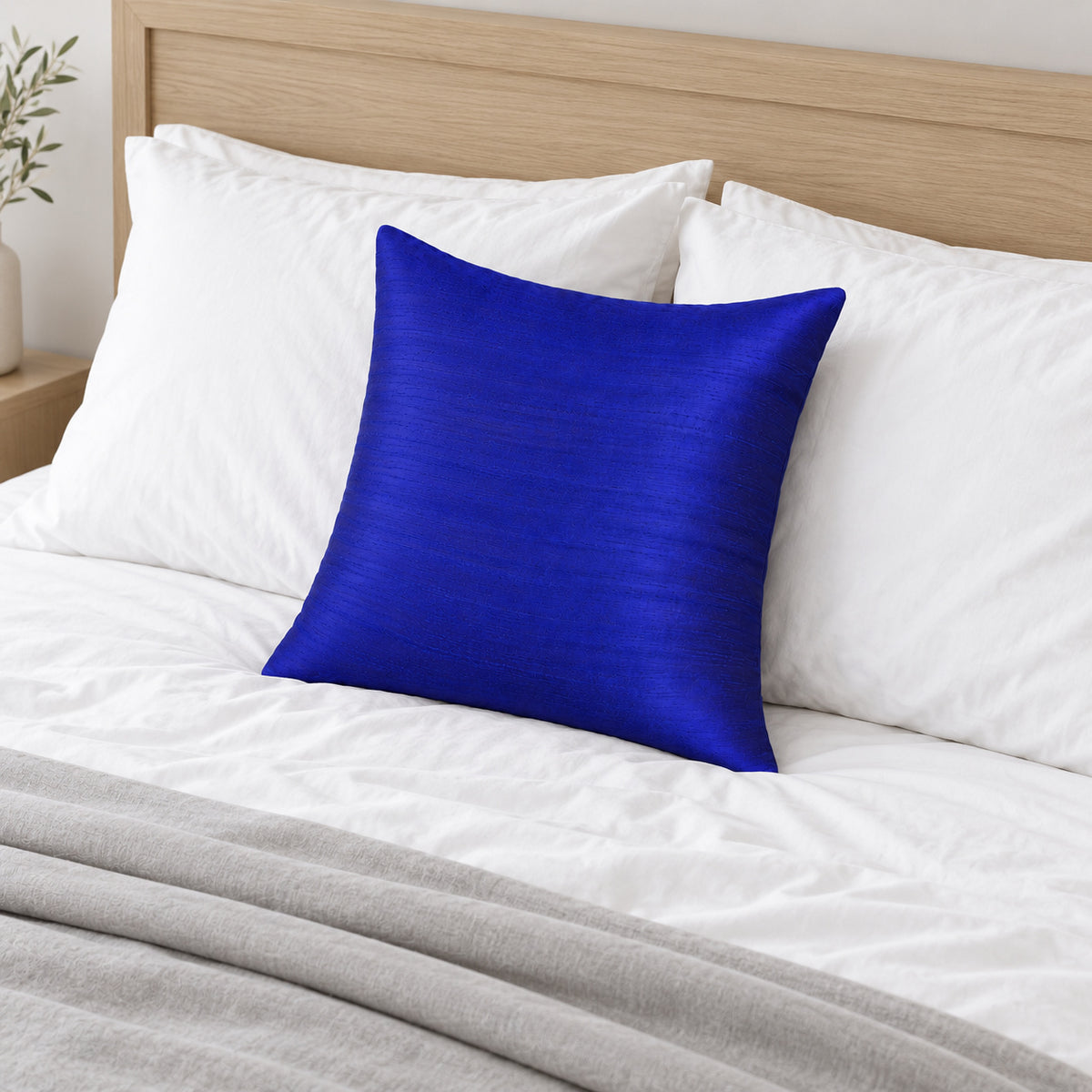 Sankara Silk Pillow - Cobalt Blue - 20x20 square pillow - lifestyle | all-groups