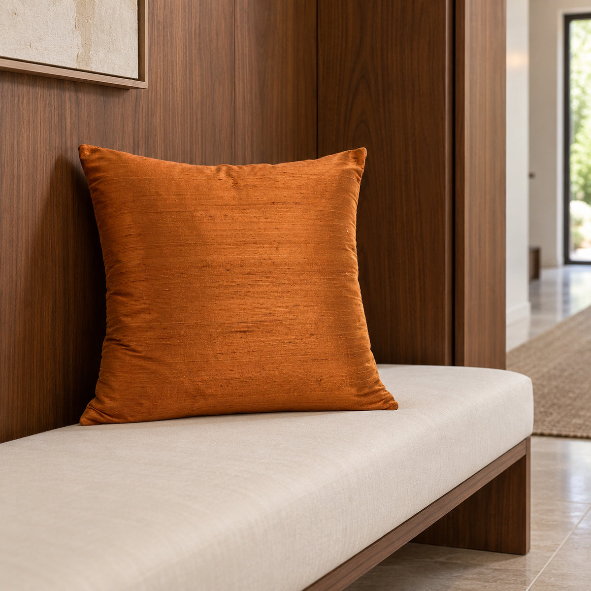 Sankara Silk Pillow - Copper - 16x16 square pillow - lifestyle | all-groups
