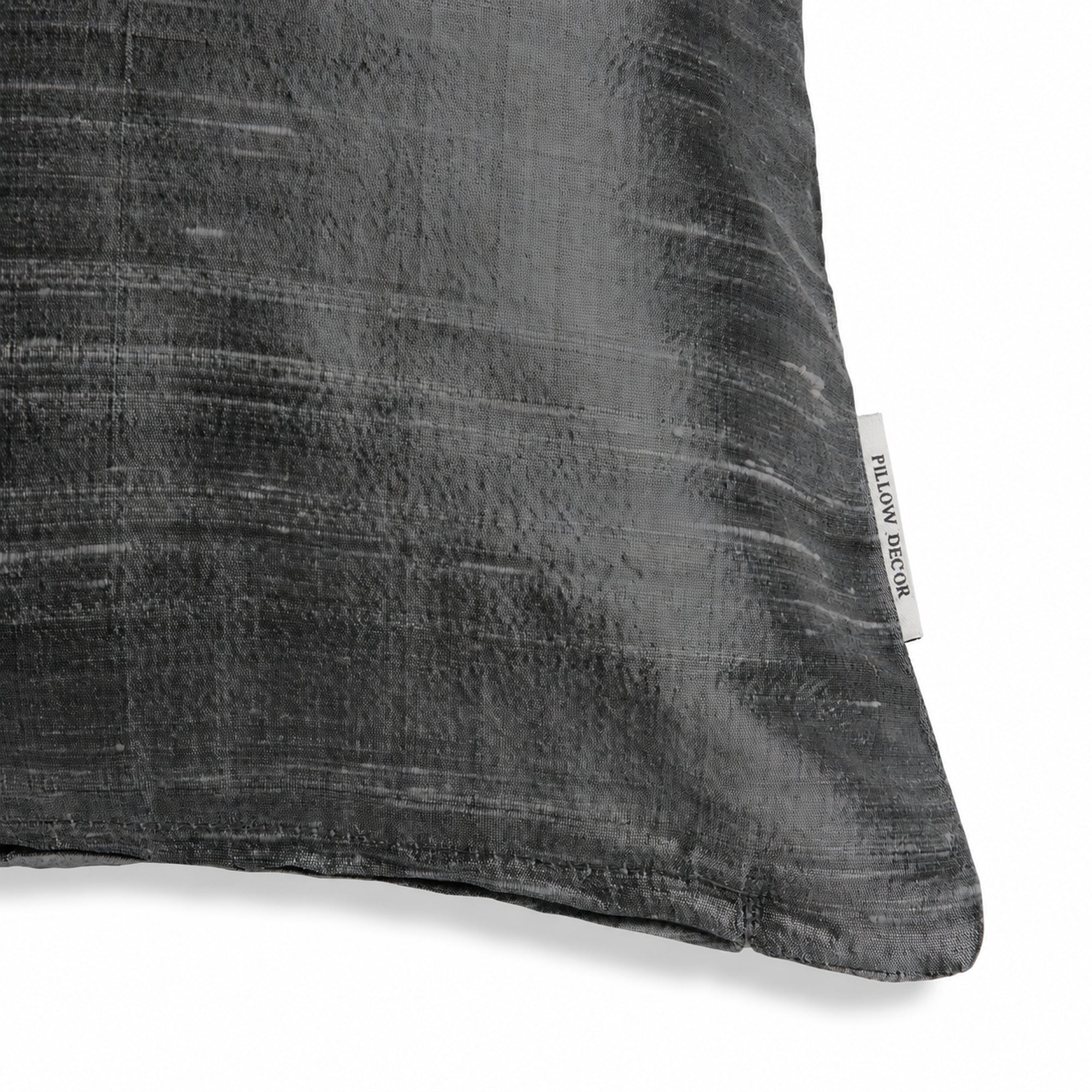 Sankara Silk Pillow - Dark Gray - corner detail | all-groups