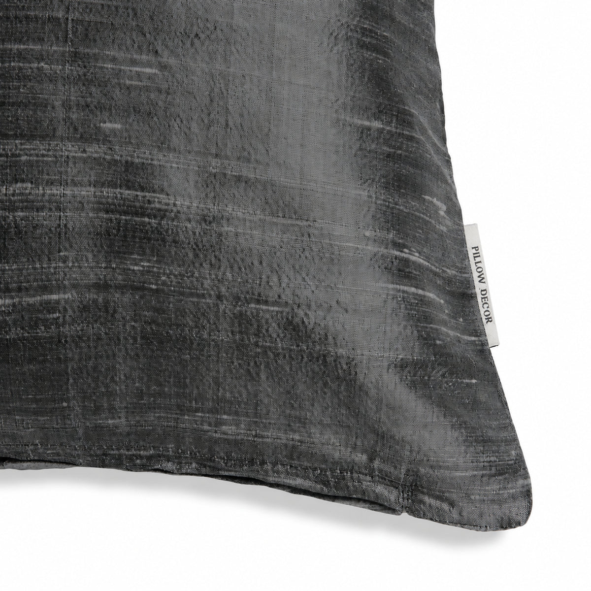 Sankara Silk Pillow - Dark Gray - corner detail | all-groups