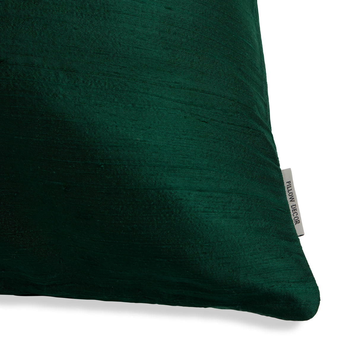 Sankara Silk Pillow - Dark Green - corner detail | all-groups
