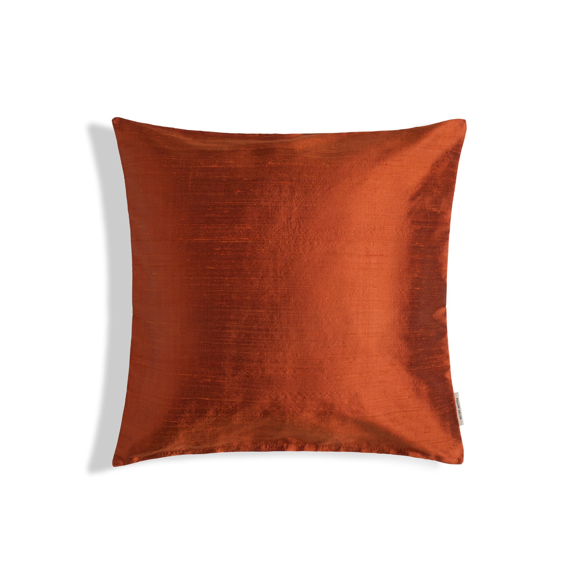 Sankara Silk Pillow - Dark Orange - 16x16 square pillow