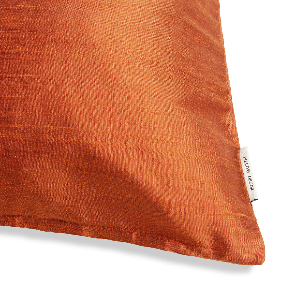 Sankara Silk Pillow - Dark Orange - corner detail | all-groups