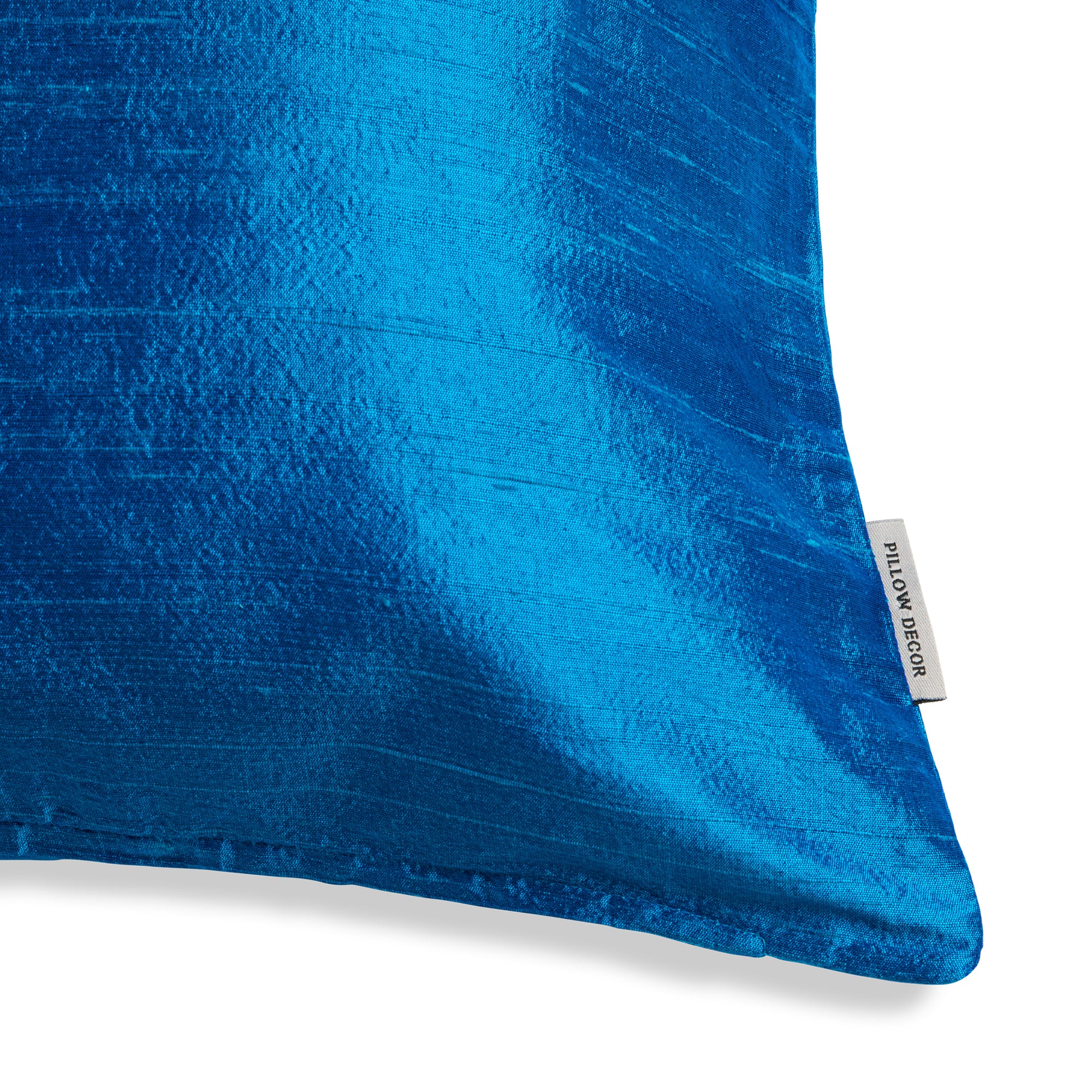 Sankara Silk Pillow - Electric Blue - corner detail | all-groups