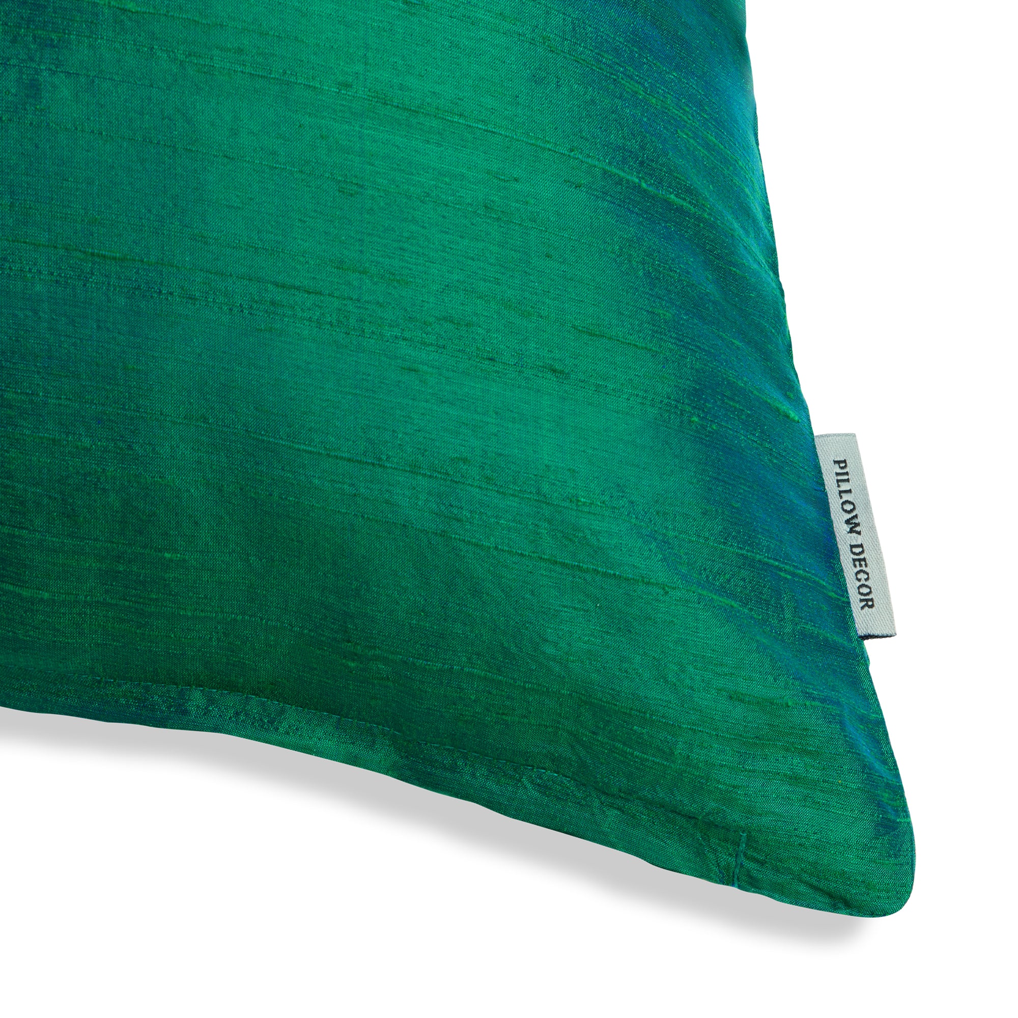Sankara Silk Pillow - Emerald Green - corner detail | all-groups