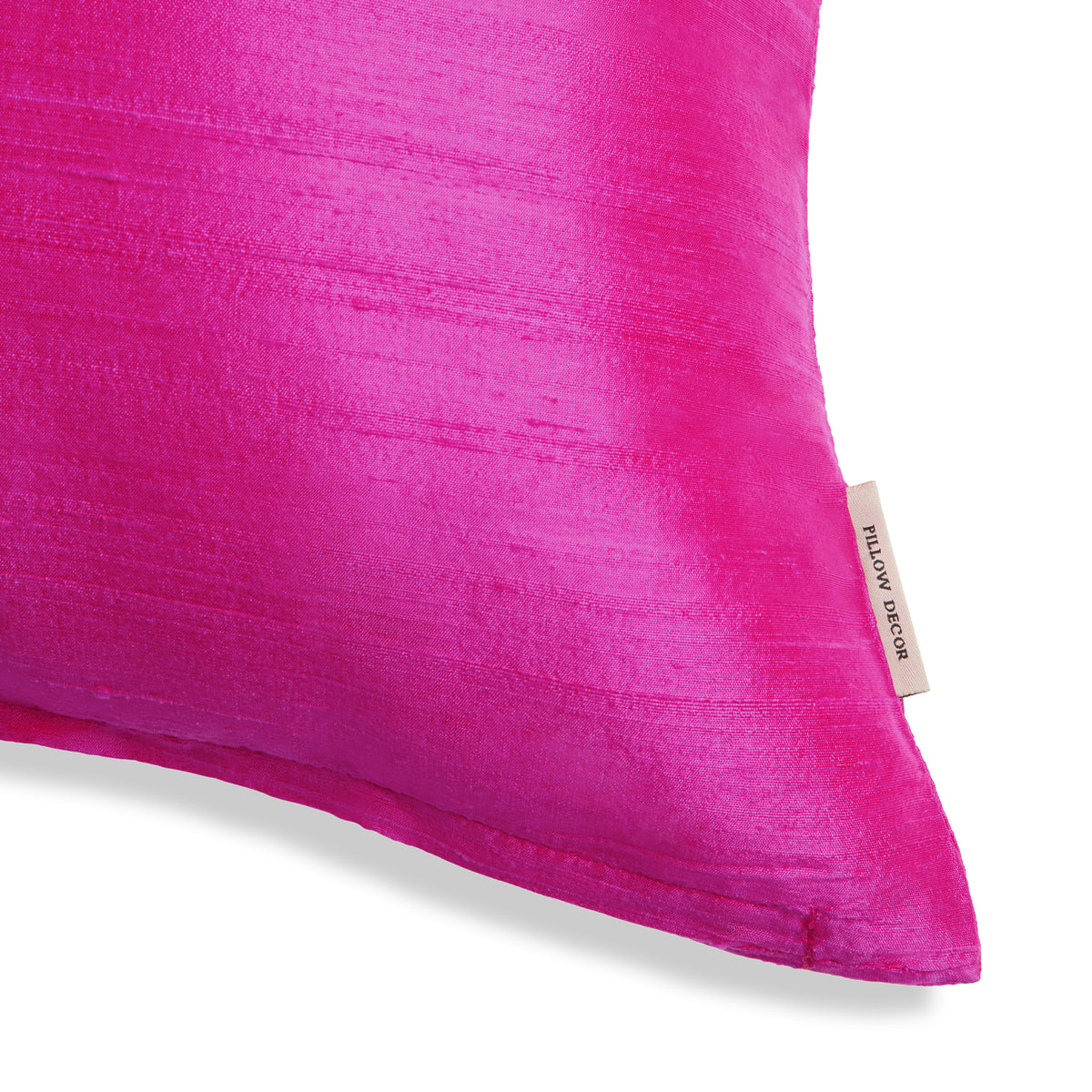 Sankara Silk Pillow - Fuchsia - corner detail | all-groups