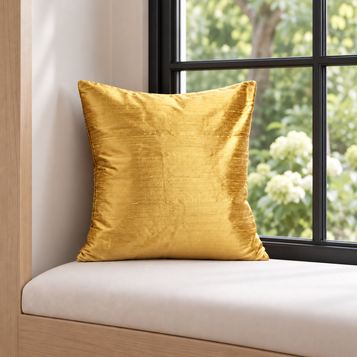Sankara Silk Pillow - Gold - 16x16 square pillow - lifestyle | all-groups