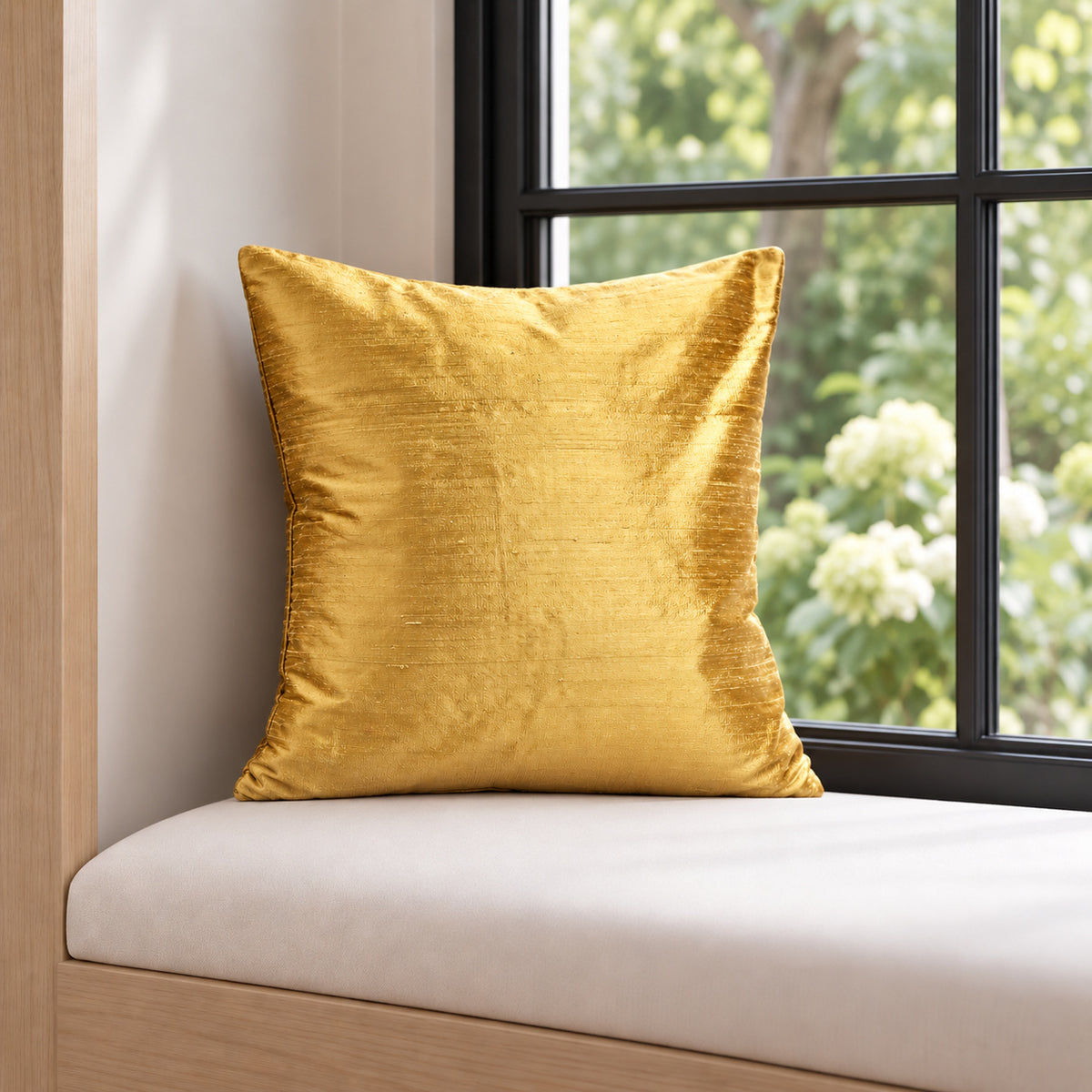Sankara Silk Pillow - Gold - 16x16 square pillow - lifestyle | all-groups