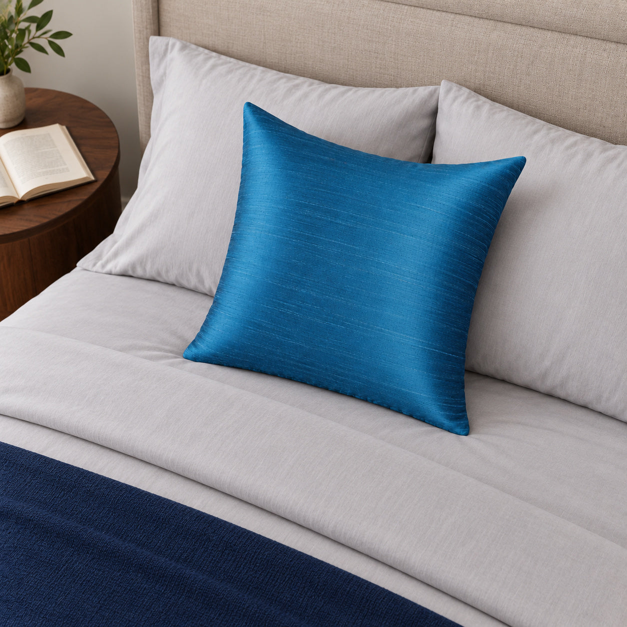 Sankara Silk Pillow - Harbor Blue - 20x20 square pillow - lifestyle | all-groups