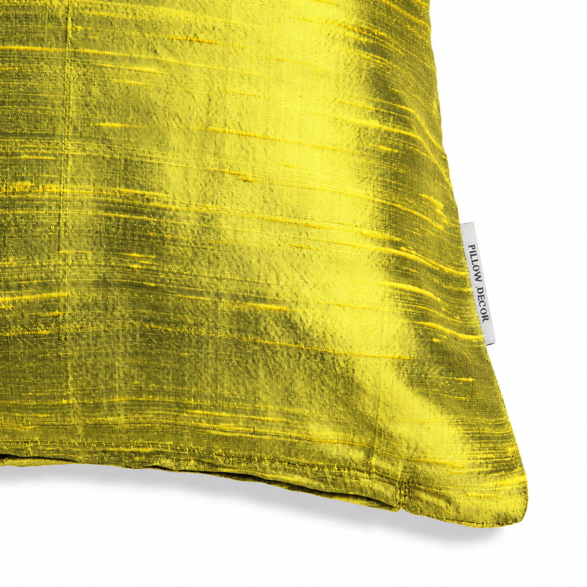 Sankara Silk Pillow - Lime - corner detail | all-groups