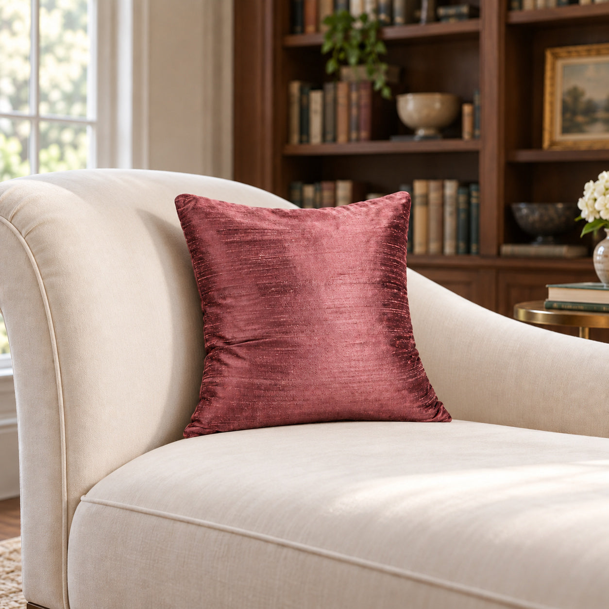 Sankara Silk Pillow - Mauve - 16x16 square pillow - lifestyle | all-groups