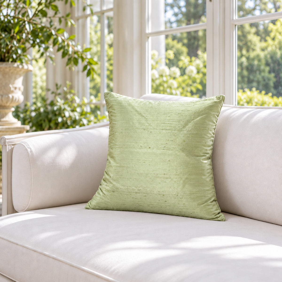 Sankara Silk Pillow - Mint - 16x16 square pillow - lifestyle | all-groups
