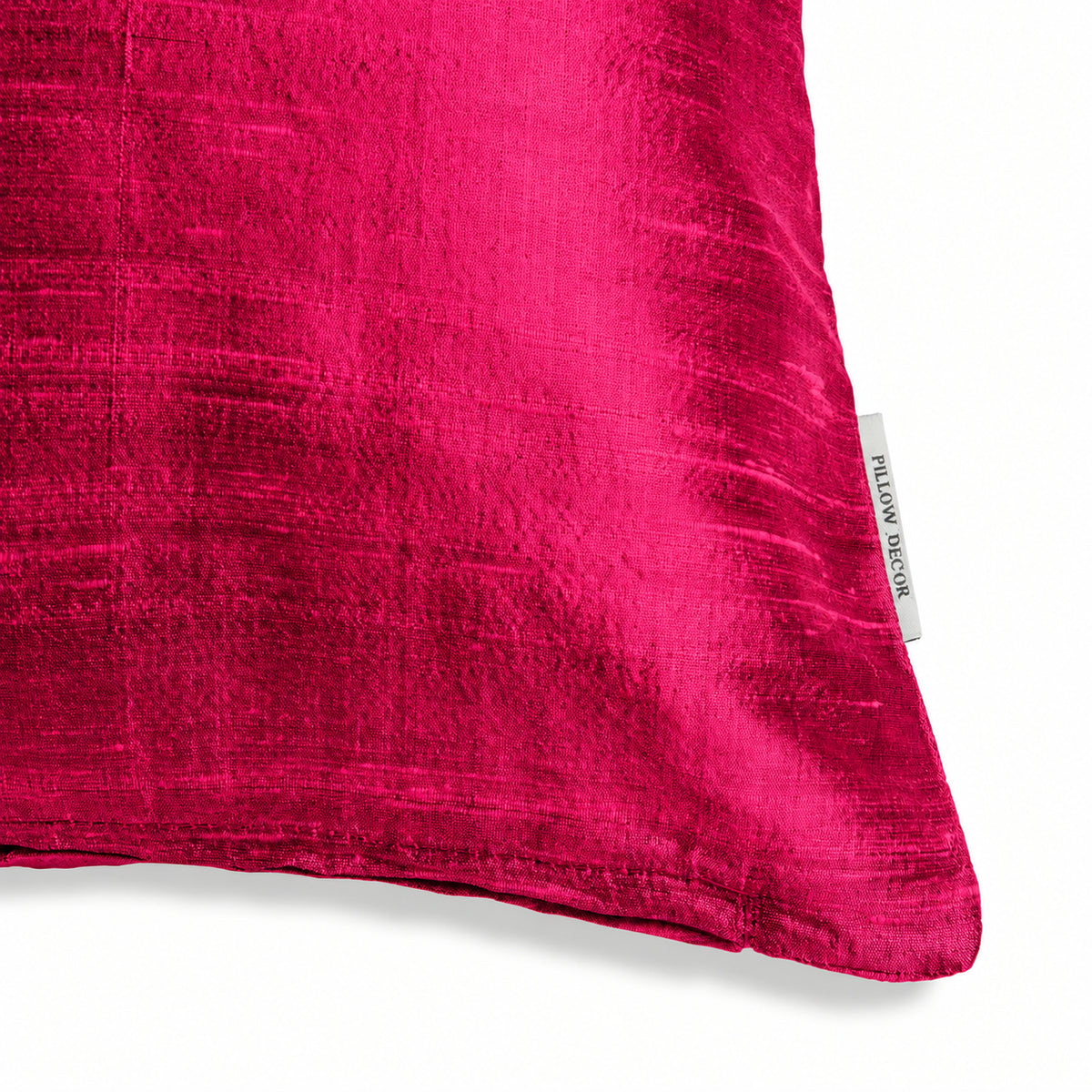 Sankara Silk Pillow - Raspberry - corner detail | all-groups
