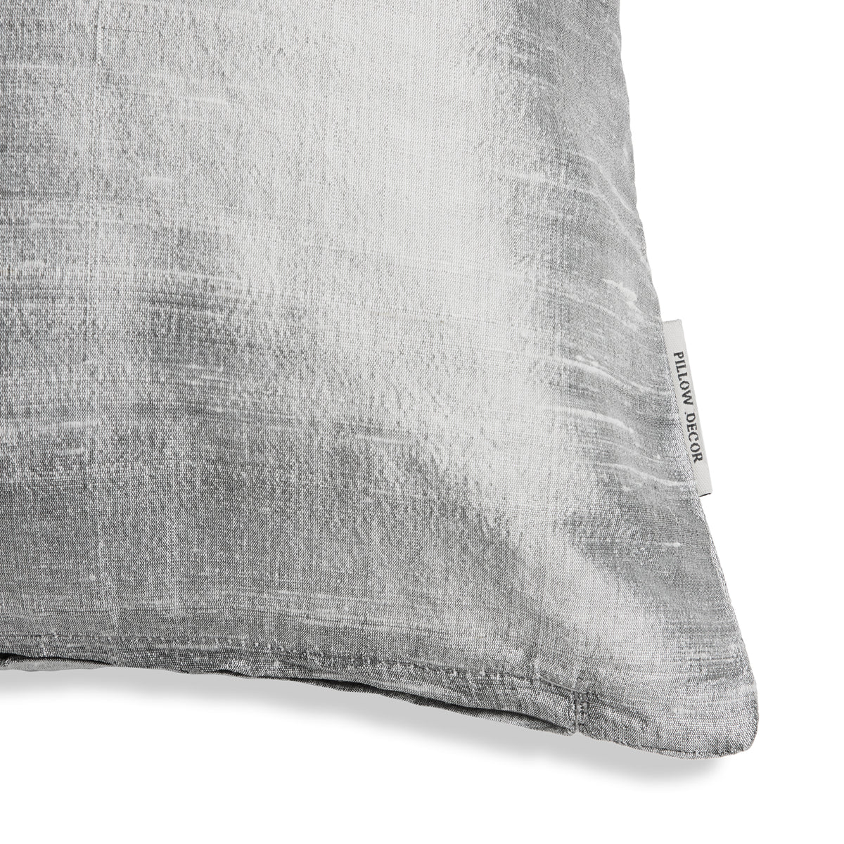 Sankara Silk Pillow - Silver - corner detail | all-groups