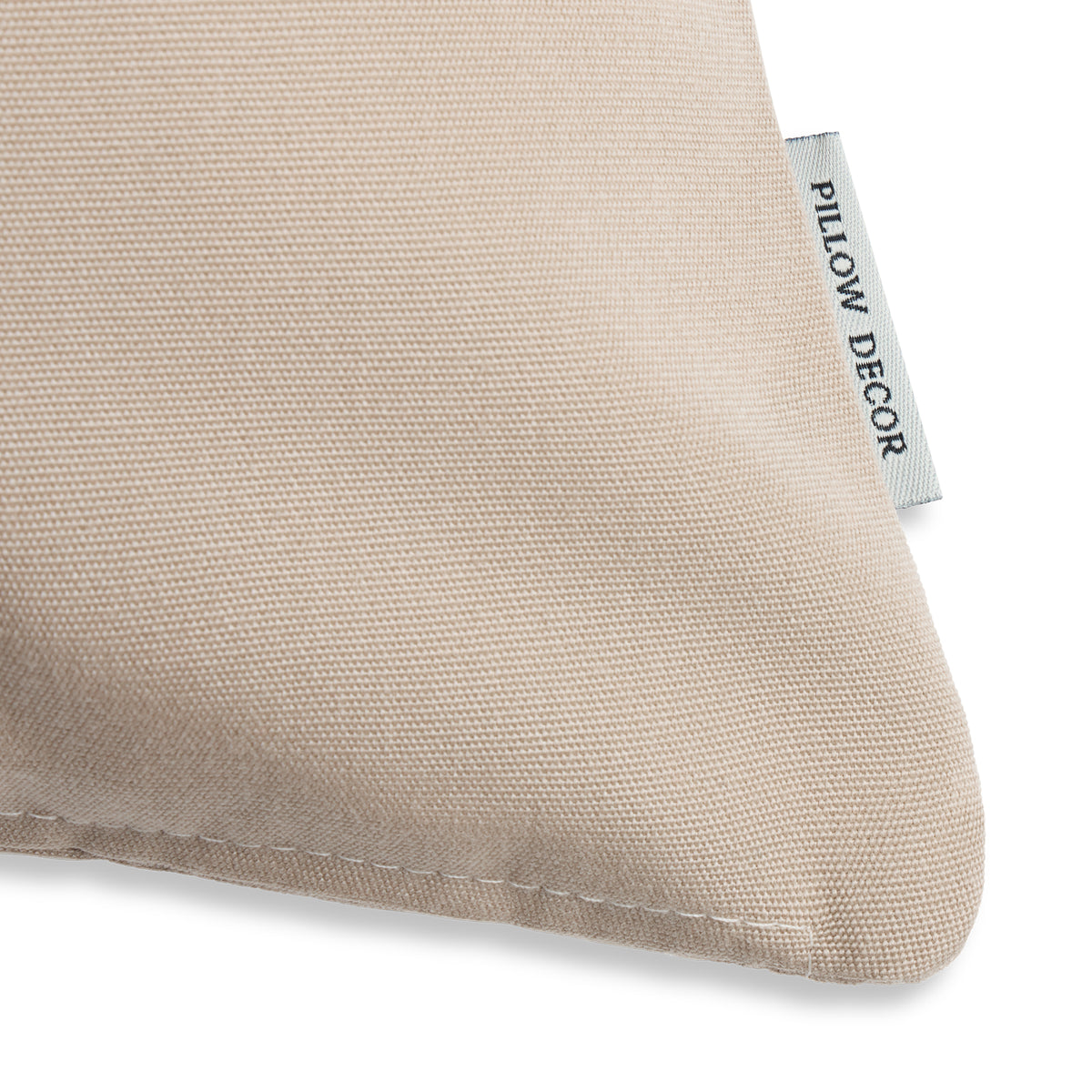 Sunbrella Outdoor Solid Pillow - Antique Beige - corner detail | all-groups