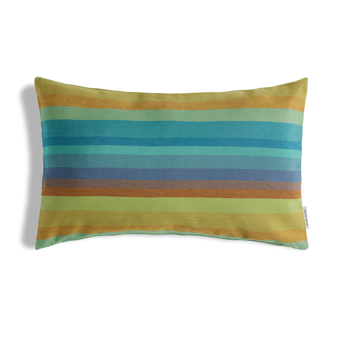 Sunbrella Outdoor Stripe Pillow - Homested Lagoon - 12x20 lumbar pillow