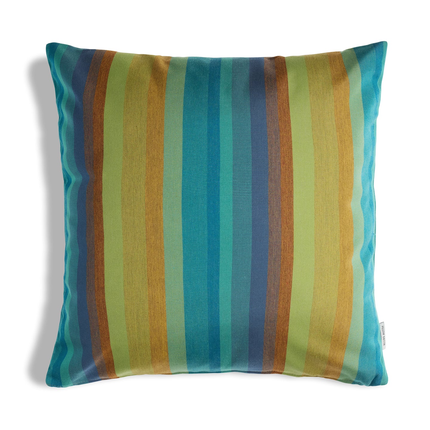 Sunbrella Outdoor Stripe Pillow - Homested Lagoon - 20x20 square pillow