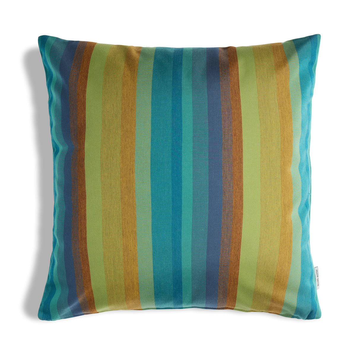 Sunbrella Outdoor Stripe Pillow - Homested Lagoon - 20x20 square pillow