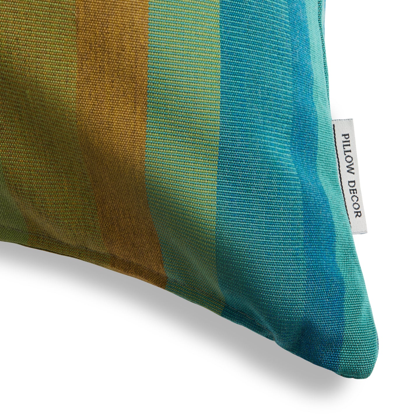 Sunbrella Outdoor Stripe Pillow - Homested Lagoon - corner detail | all-groups